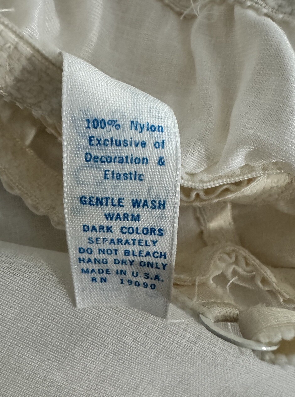 Vintage OLGA Off White Nightgown Embroidered Mesh and Lace Size 34C