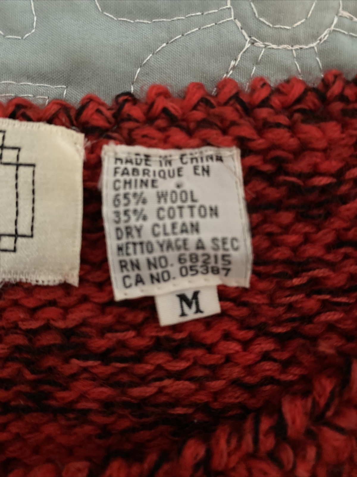 S.S.G. Catharine Lover size M Red wool/cotton retro 80s Vtg Sweater