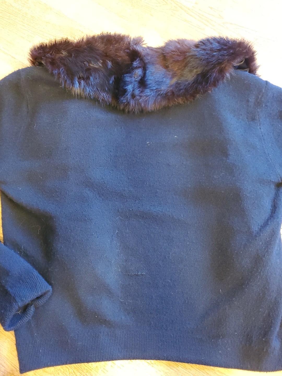 Vintage City Fur Co 100% Turbo Orlon Black Ladies Sweater 1950s Fur Petite Small