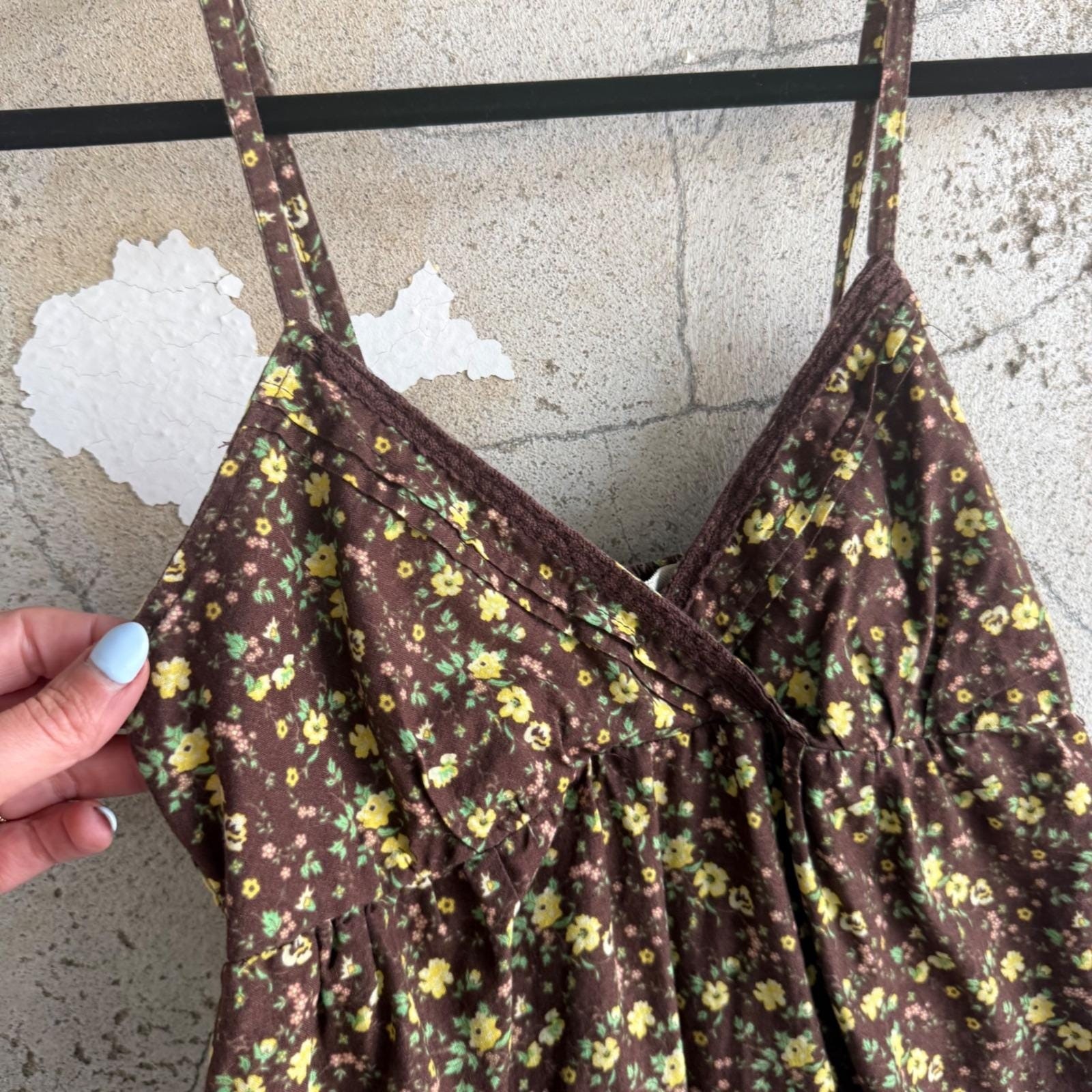 Y2K Babydoll Dress Ditsy Floral Mini LEI Cottagecore Fairycore Sundress Vintage