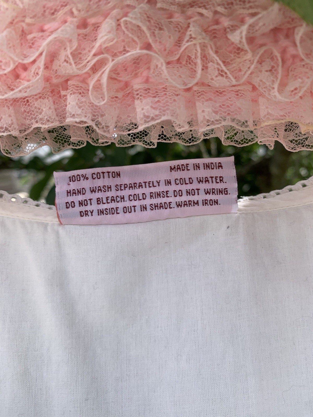 Vintage French Country Nightie Romantic Antique Style Cotton Night Shirt