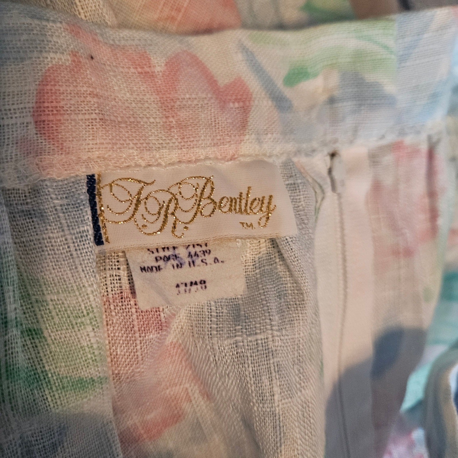 Vintage Toby Bentley Midi Skirt Size 17/18 Pastel Floral Pleated Easter Spring
