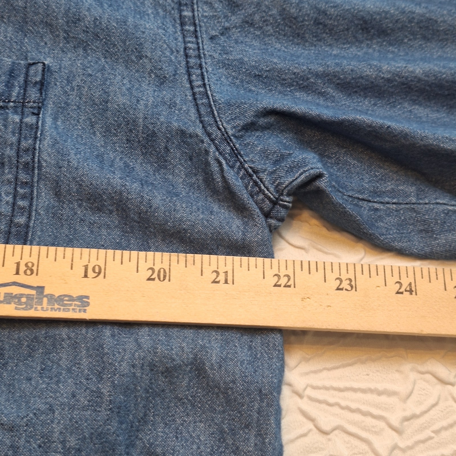 Vintage 90s Faded Glory Women’s Denim Shirt Collar Oversized M Grunge