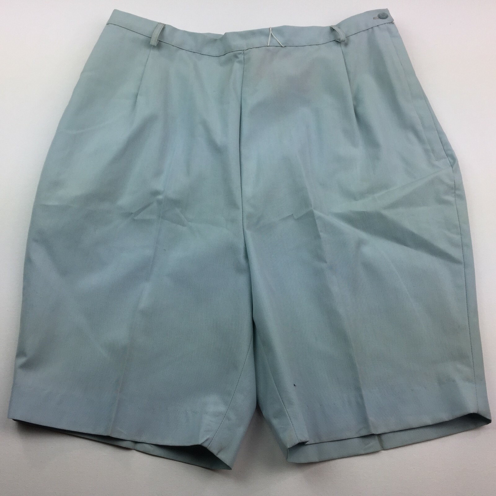 Vintage Queens Casual Womens NOS Blue Shorts Metal Button Zipper Front Size 20
