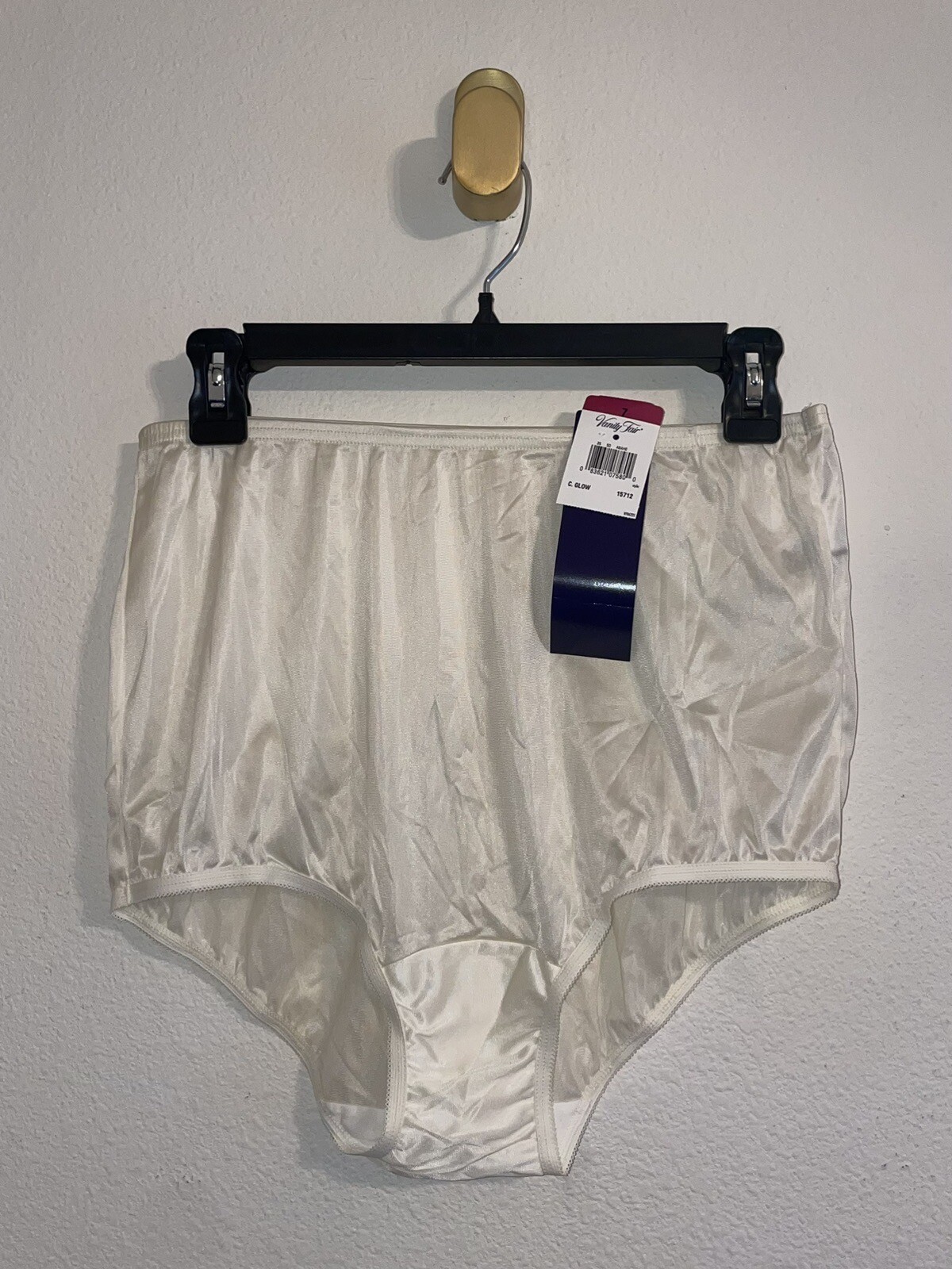 Vintage Vtg Vanity Fair 15-712 Nylon Satin Granny Panties Briefs 7/44 Ivory New