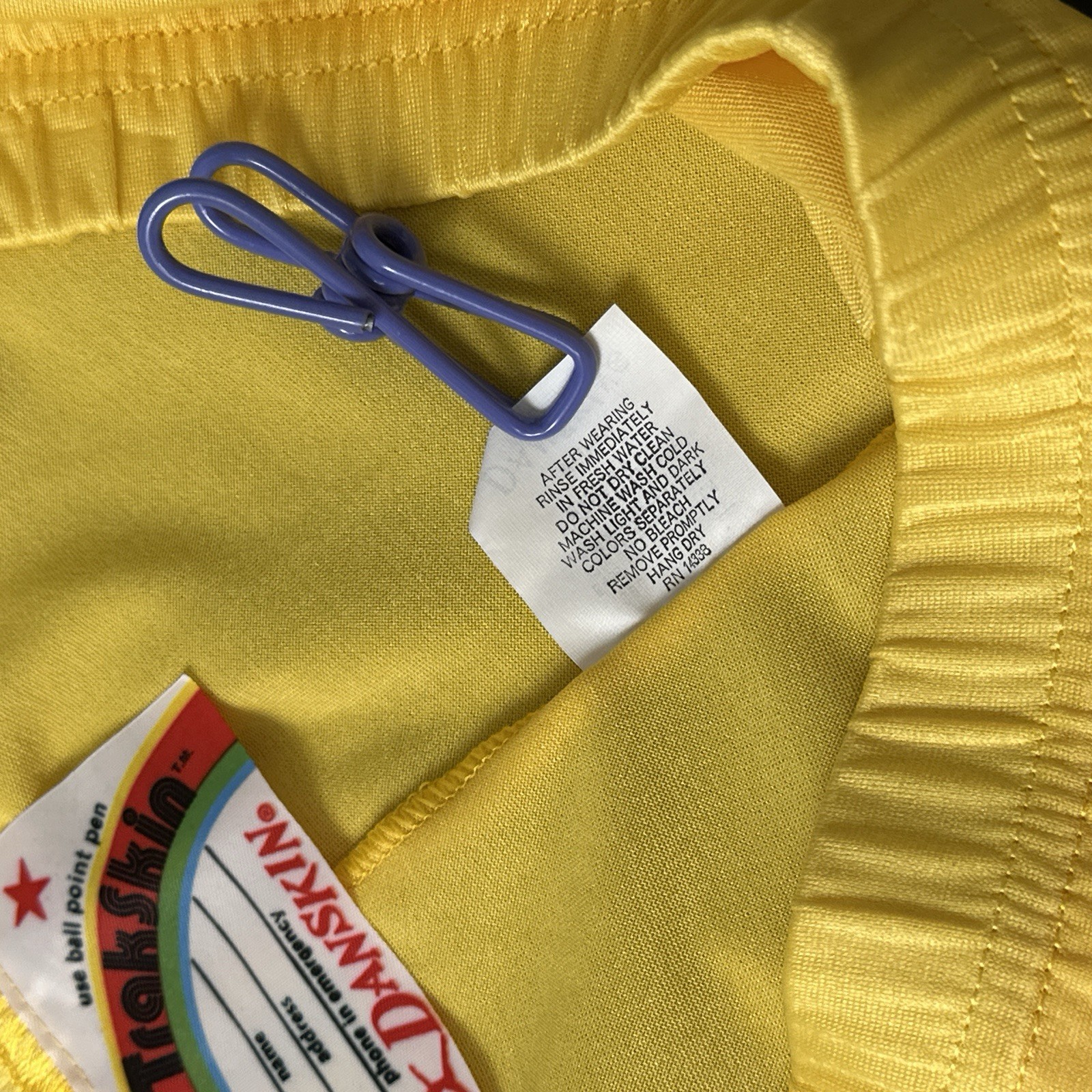 Vintage NOS Danskin Trakskin Shorts Medium Yellow Second Skin Nylon Spandex USA