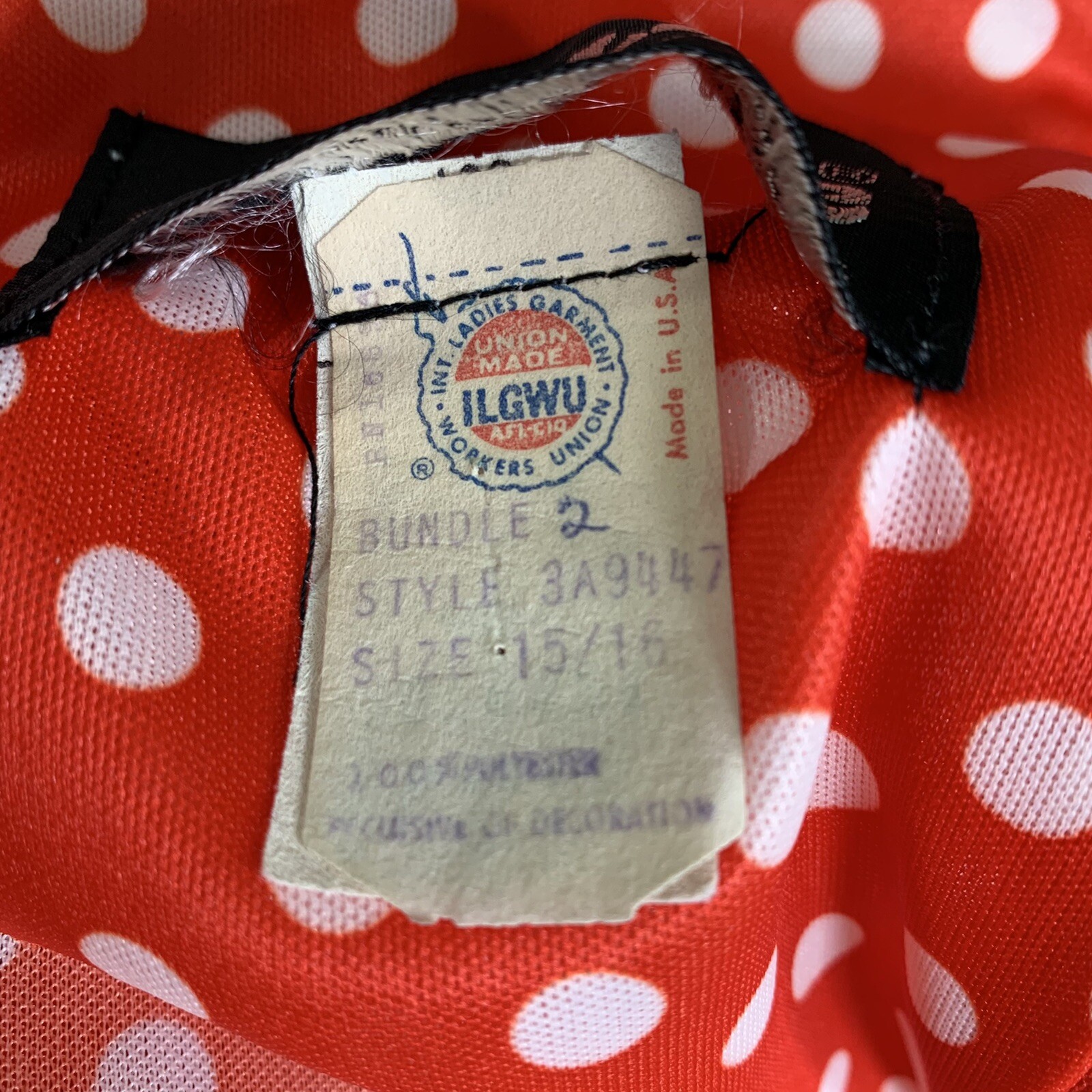 Vintage 1970’s Shady Lane Polka Dot Pointy Collar Dress M/L