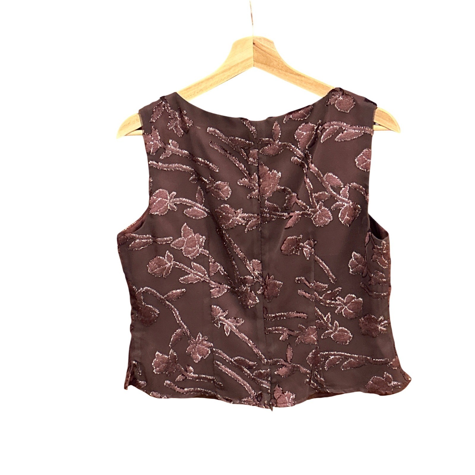 Vintage 90s Real Comfort Floral Burnout Tank Top Whimsigoth Dark Romantic