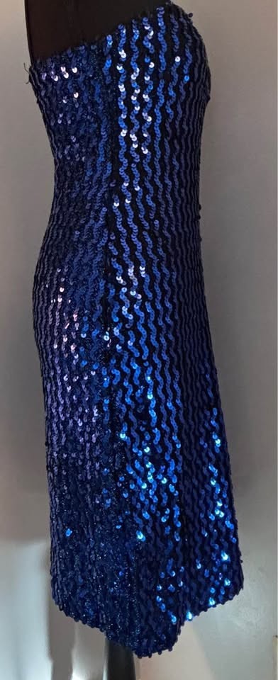 Vintage 80’s Glenrob Blue Sequin party dress