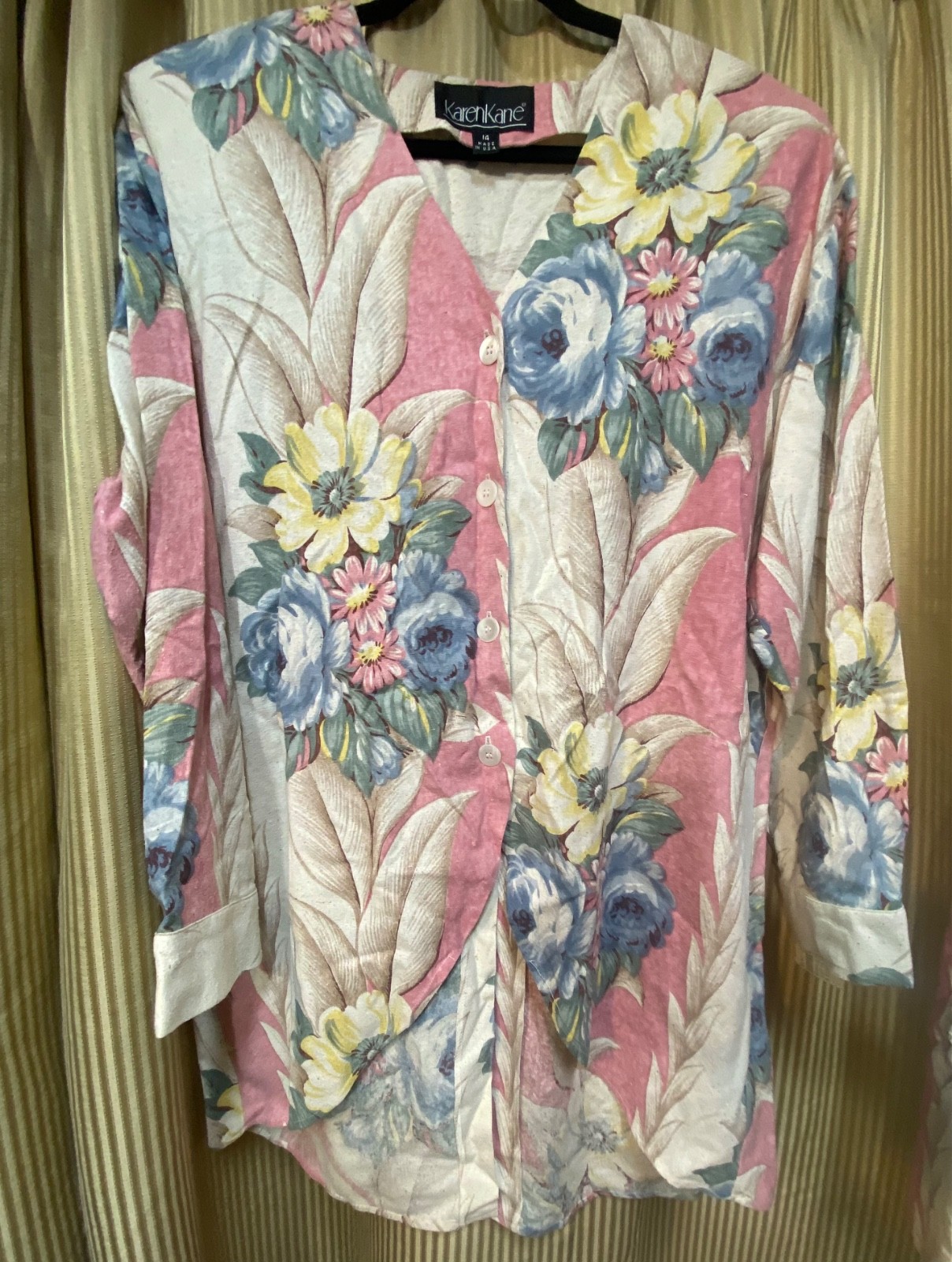 Vtg 1980s Karen Kane Oversize Top and Wide Leg Gaucho Pants Set Sz 12 Rayon NWT