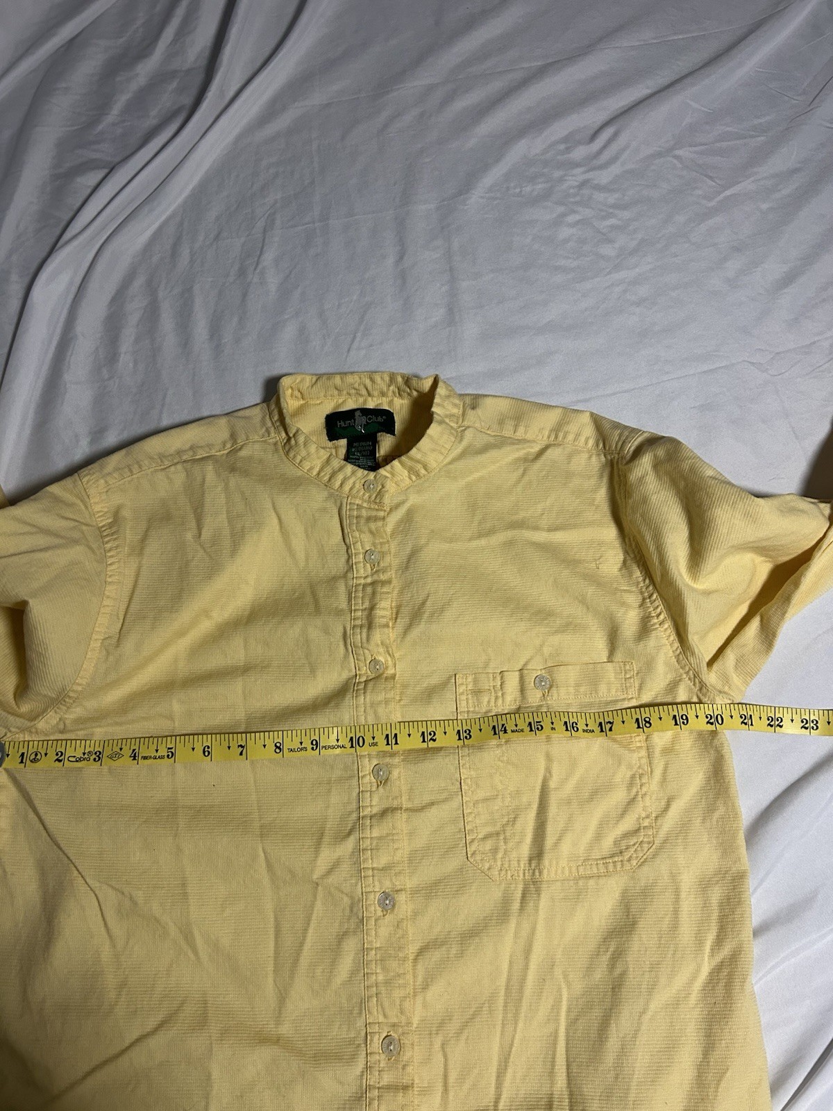 Vintage 80s Women’s Hunt Club Button Up Shirt Yellow Preppy Sz Medium 8/10