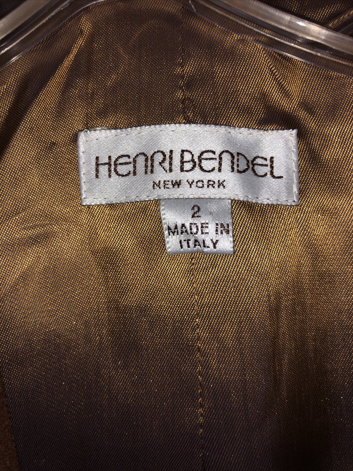 Henri Bendel Jacket Blazer Size 2 Brown Wool Blend Two Button Style NEW VINTAGE