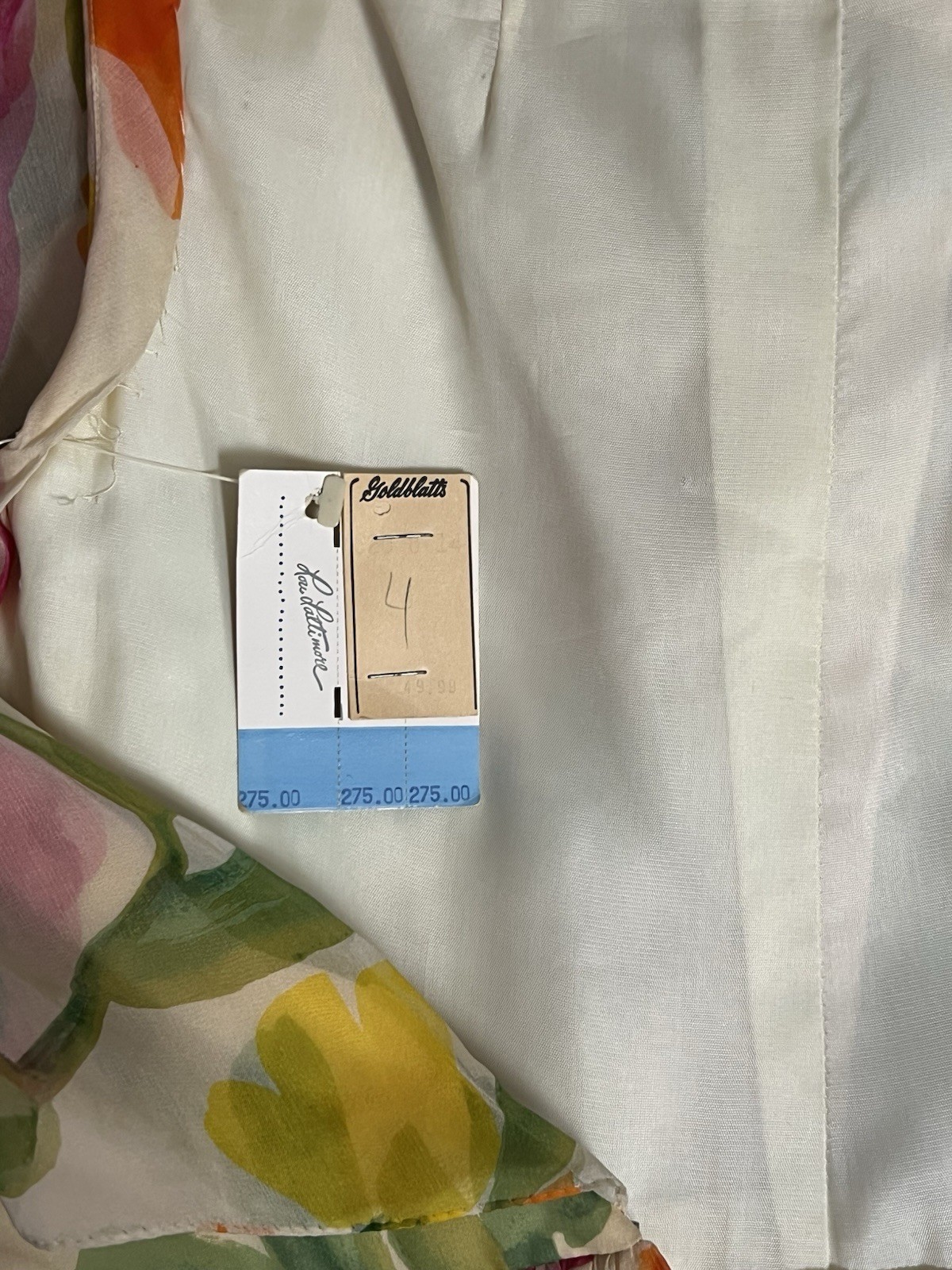 Vintage 1970s Kiki Hart Floral Watercolor Silk Chiffon Romantic Dress NWT Size S