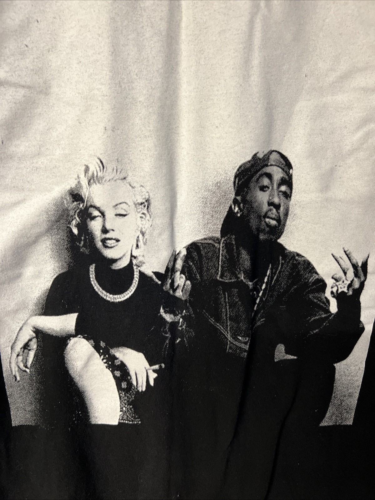 Vintage Alstyle Tupac and Marilyn Monroe Black T-Shirt Tee Sz L