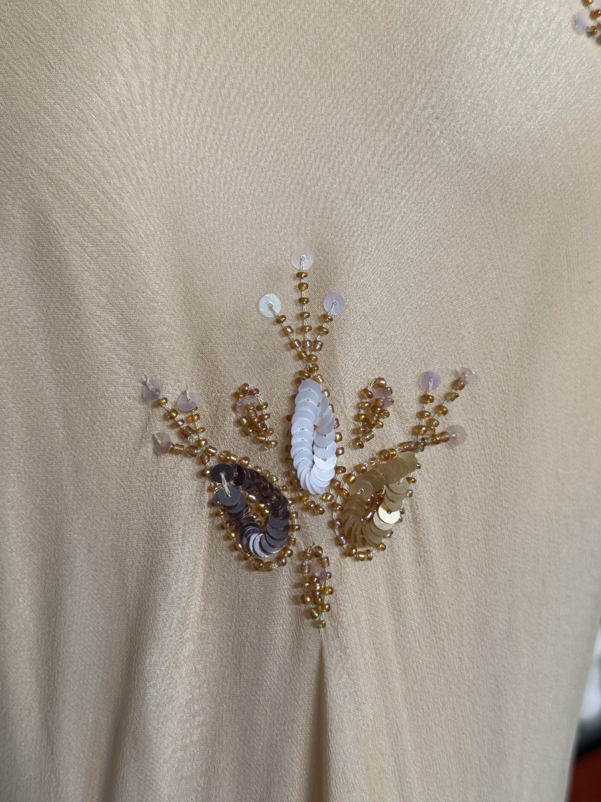 Vintage Papell Boutique Evening Silk Beaded Gown Size 6 NWT Deadstock Y2K