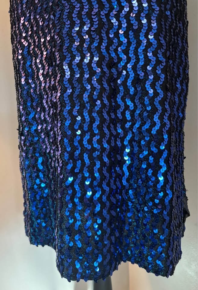 Vintage 80’s Glenrob Blue Sequin party dress