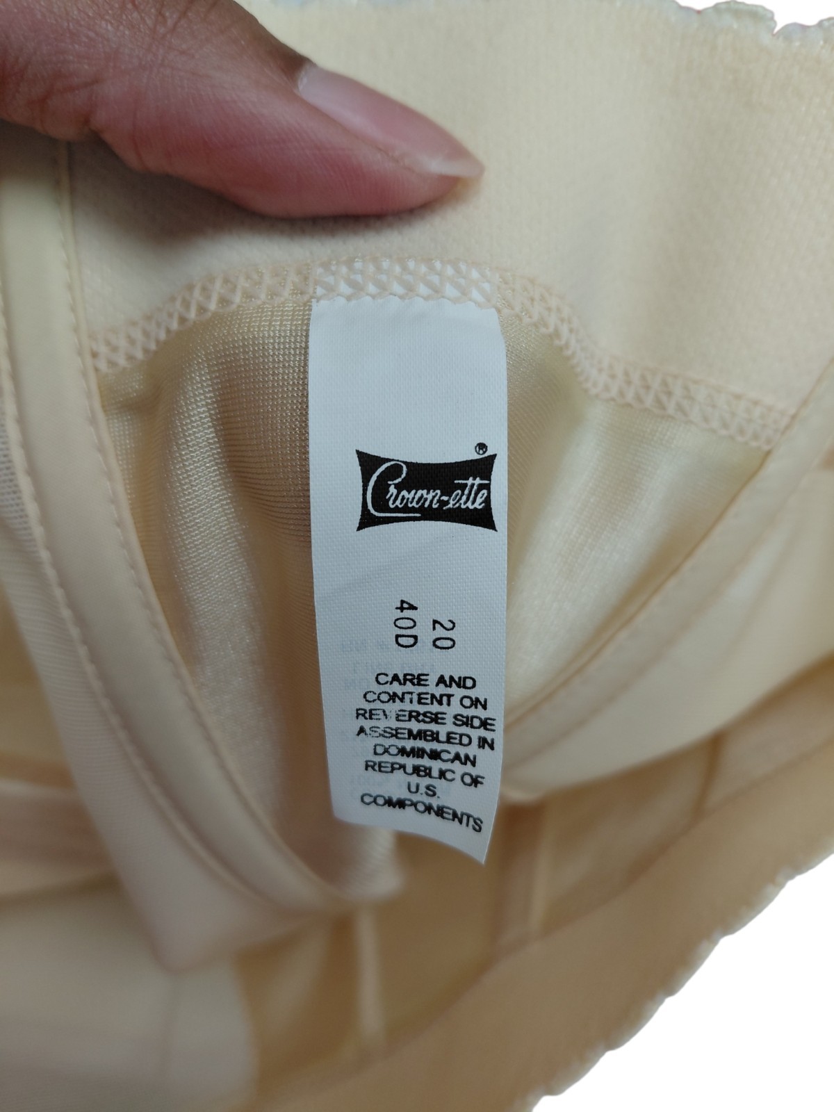 Vintage Crown-nette Longline Bra Size 40D