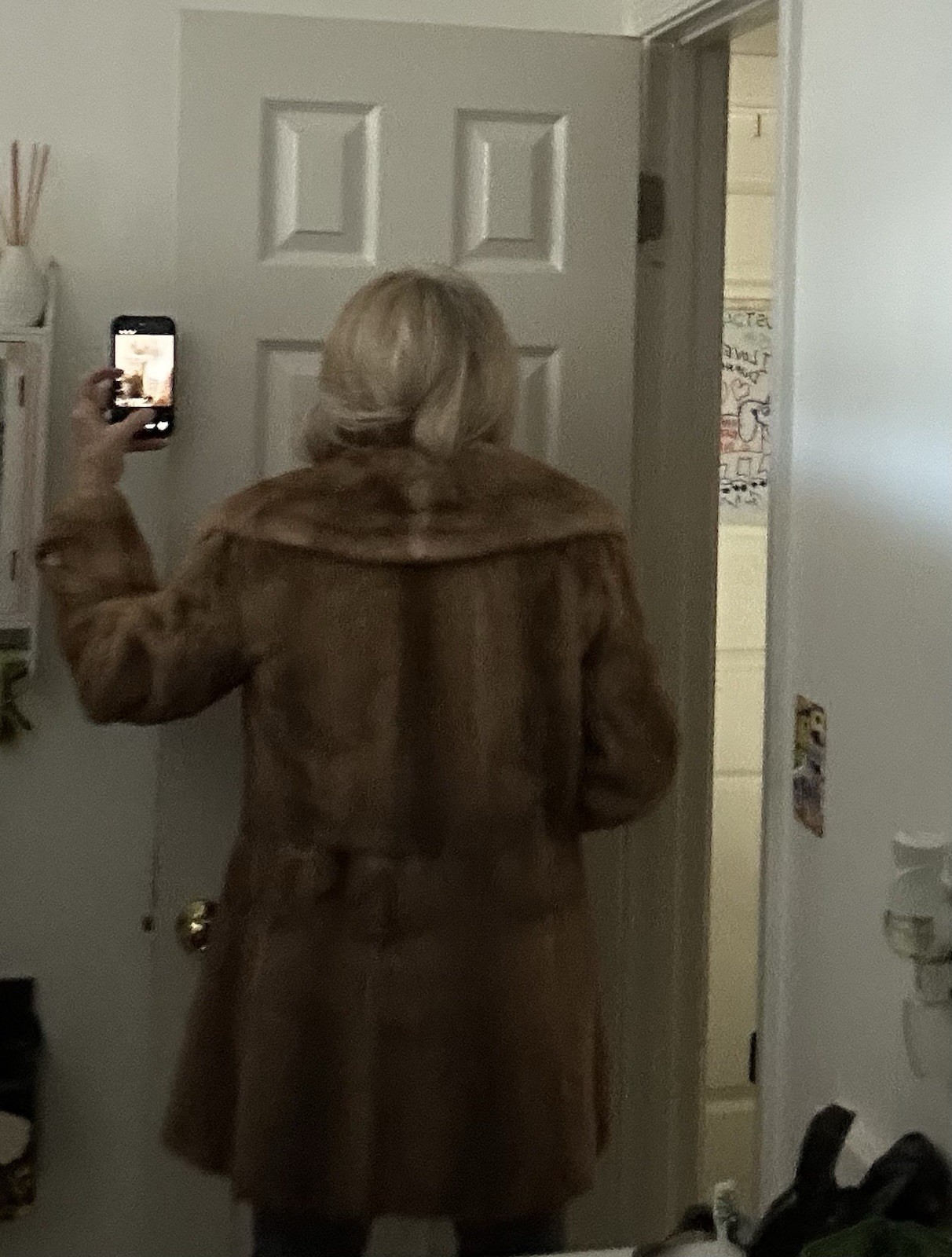 Rich’s Fur Salon Women’s Vintage Brown Fur Coat Classic Elegant Outerwear