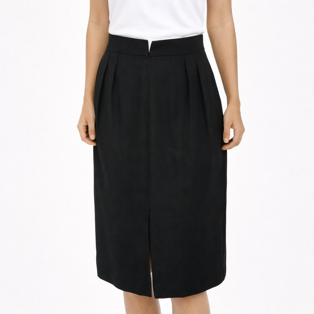 Vtg Christian Dior The Suit Black Wool Skirt Sz 14 Classic Fall Luxury Winter