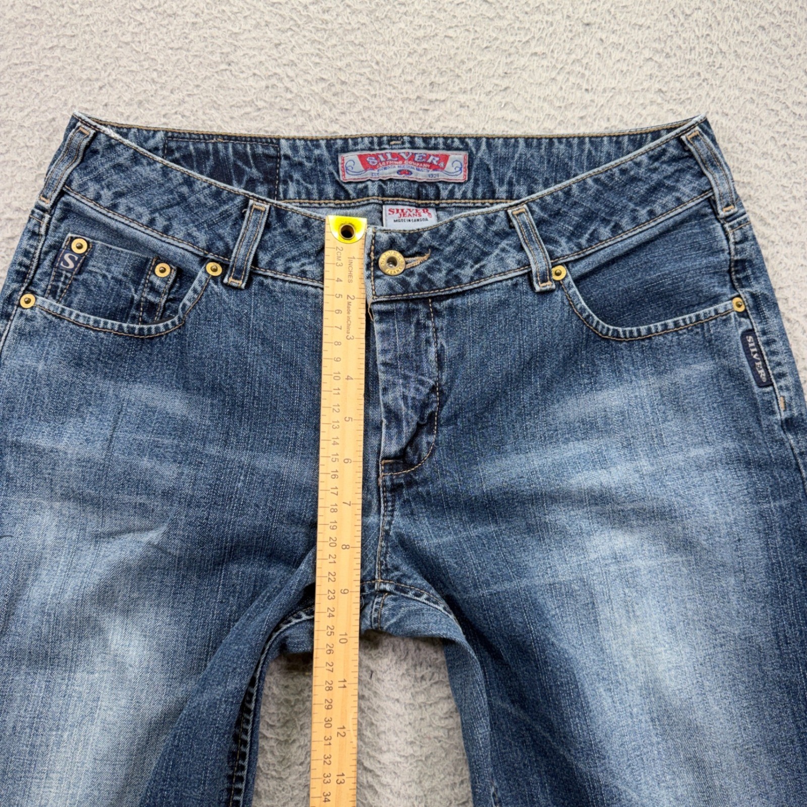 Vtg Silver Jeans Womens 33×32 Blue Flare Bootcut Dark Wash Denim Canada Made