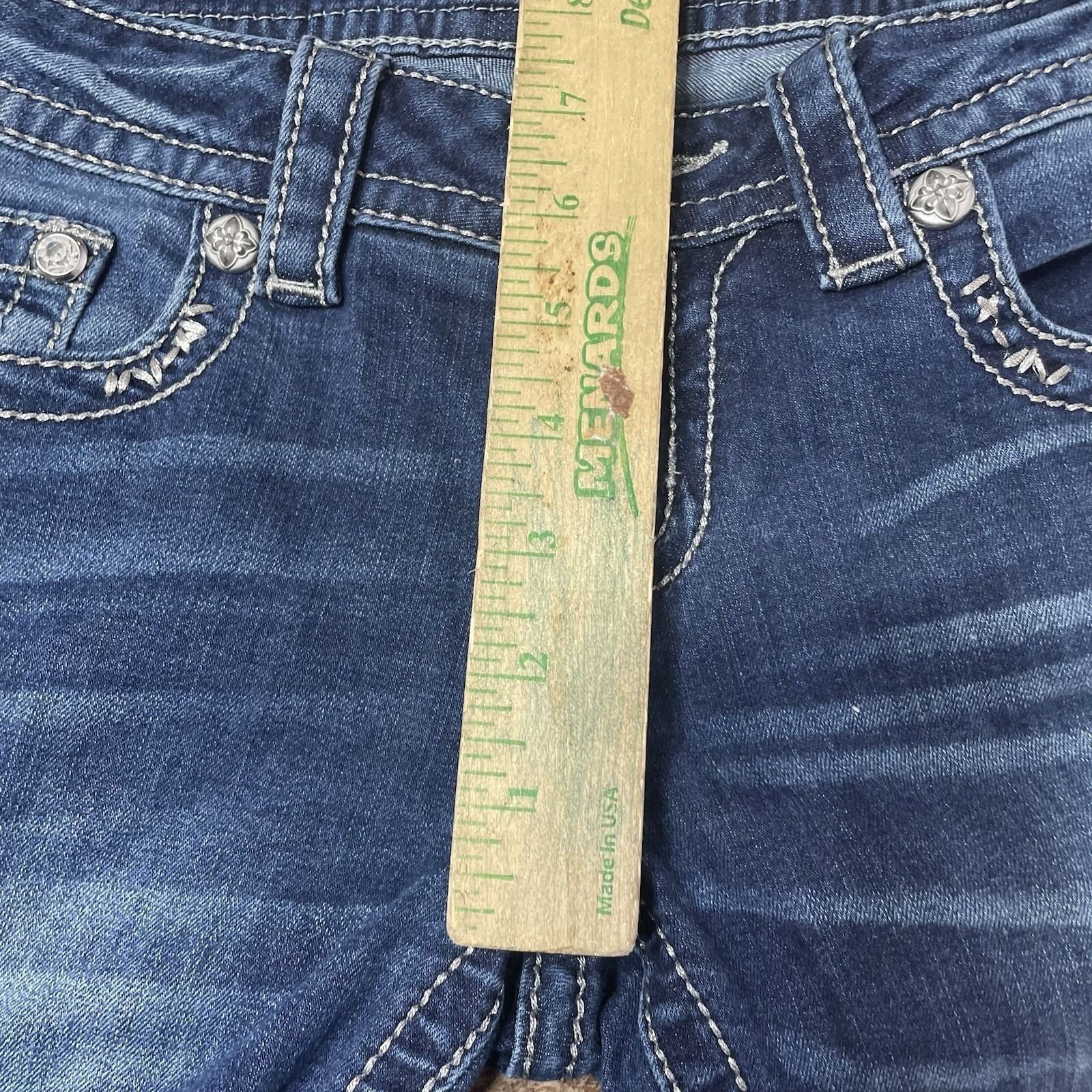 Miss Me Y2K Signature Boot Cut Blue Jeans Embellished Bling Studded Size 26