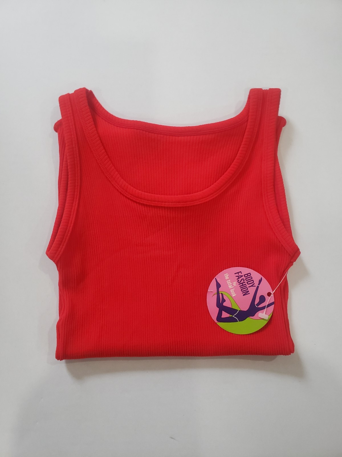 NWT Bodysuit VTG 80s M Ribbed Knit Red Aerobics Athletic Scalloped Leg USA Made