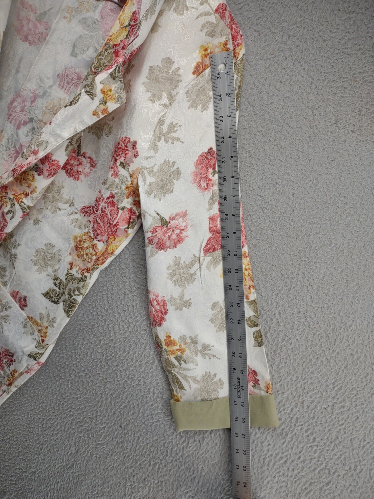 Vintage 80s SL Fashions Floral Long Open Blazer Cardigan in Size 18 USA Made