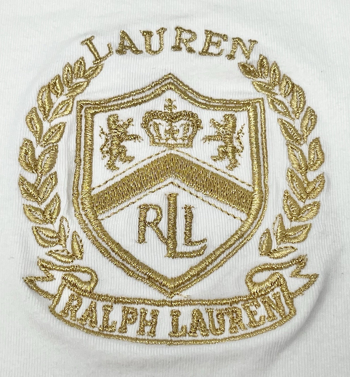 Vintage Ralph Lauren Active Tank Top Large Gold Crest Embroidered Logo Y2K RARE