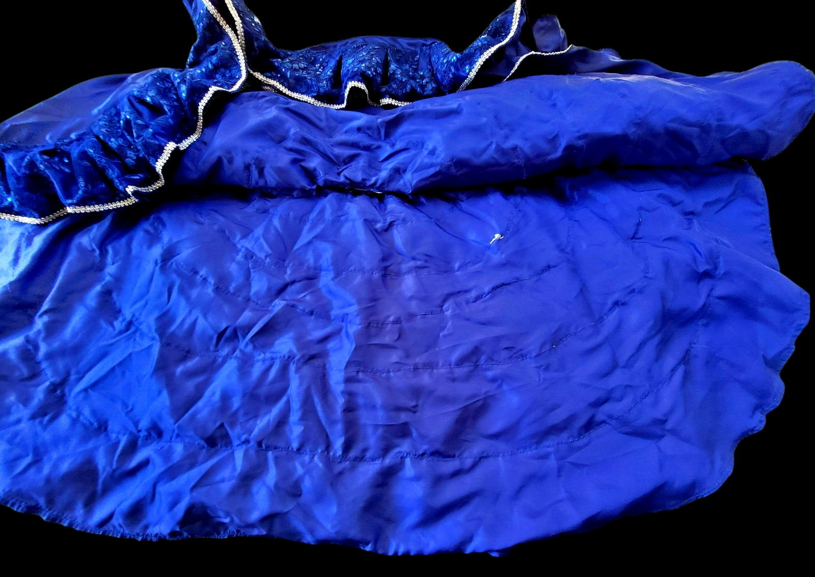 Amazing Broadway Theatre Cabaret Ruffled Showgirl Flamenco Style Skirt.