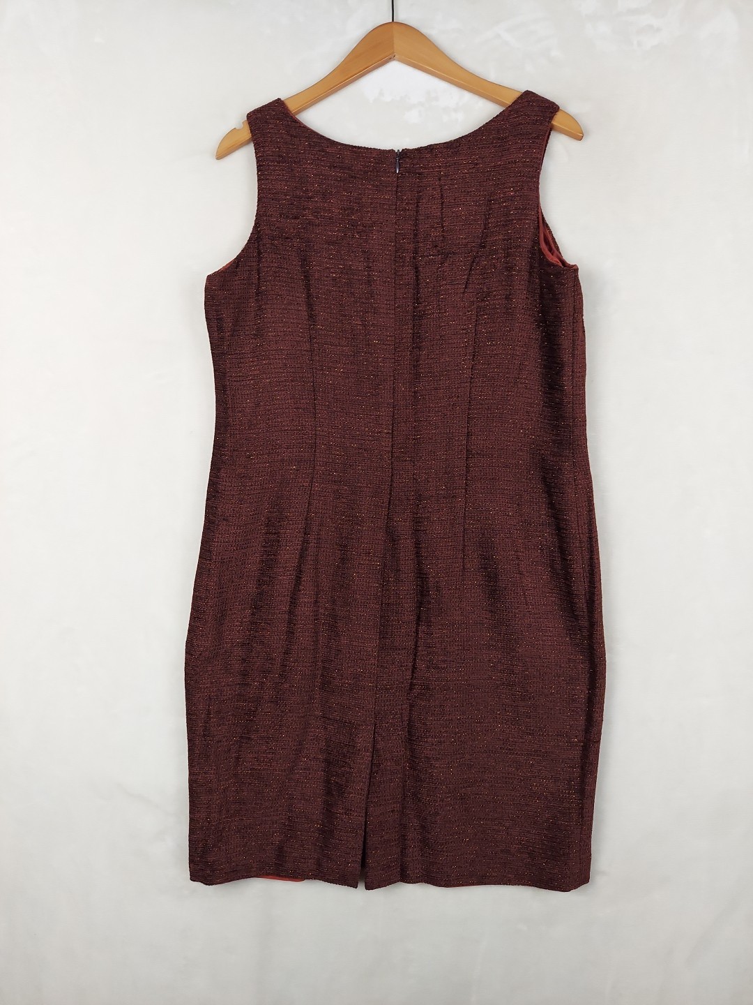 VTG 90s Criscione NY 2 PC Tweed Dress Suit Womens Large Shimmer Quiet Luxury