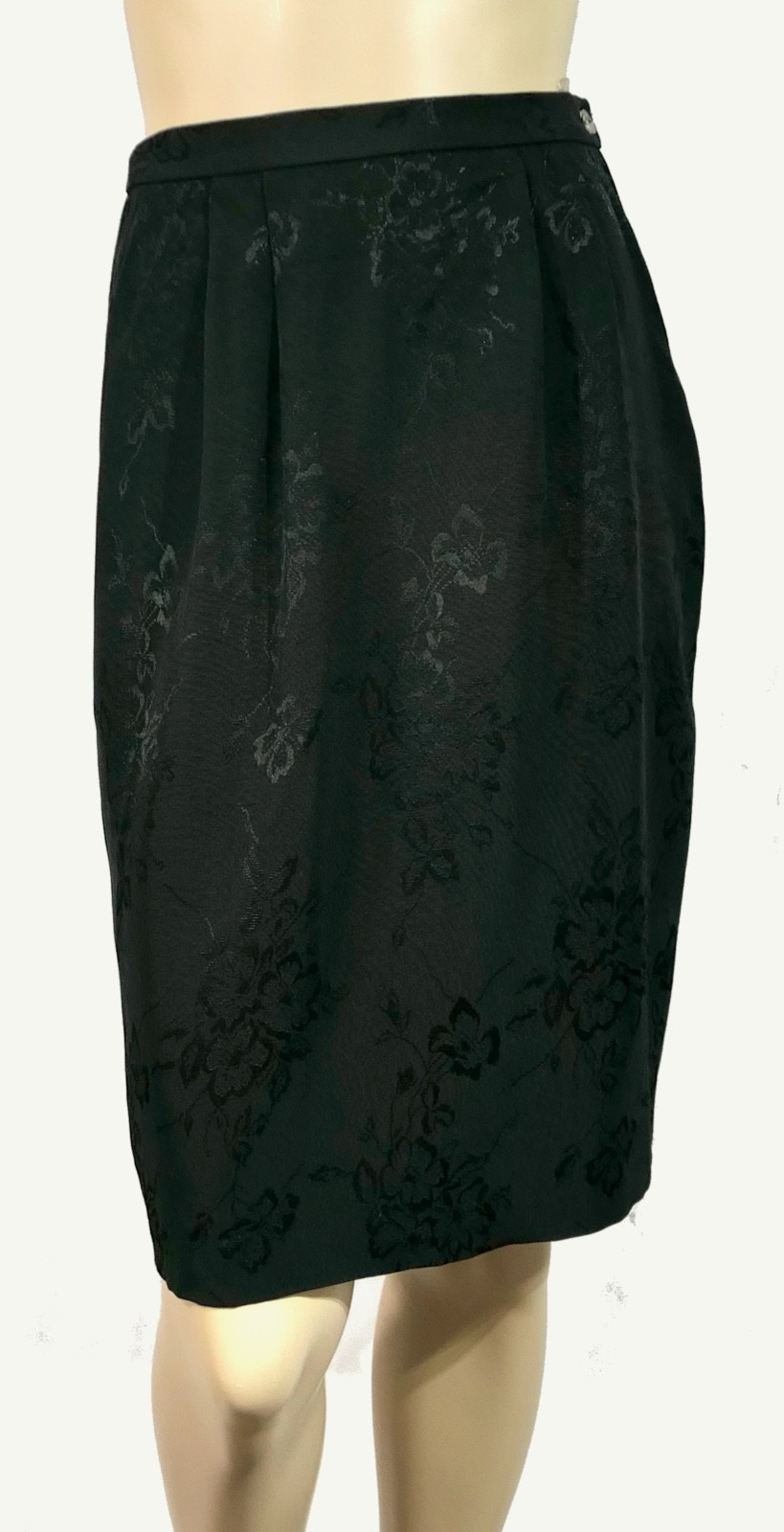 Vintage 80s REO Girl Power Black Damask Skirt Blazer Suit Set M