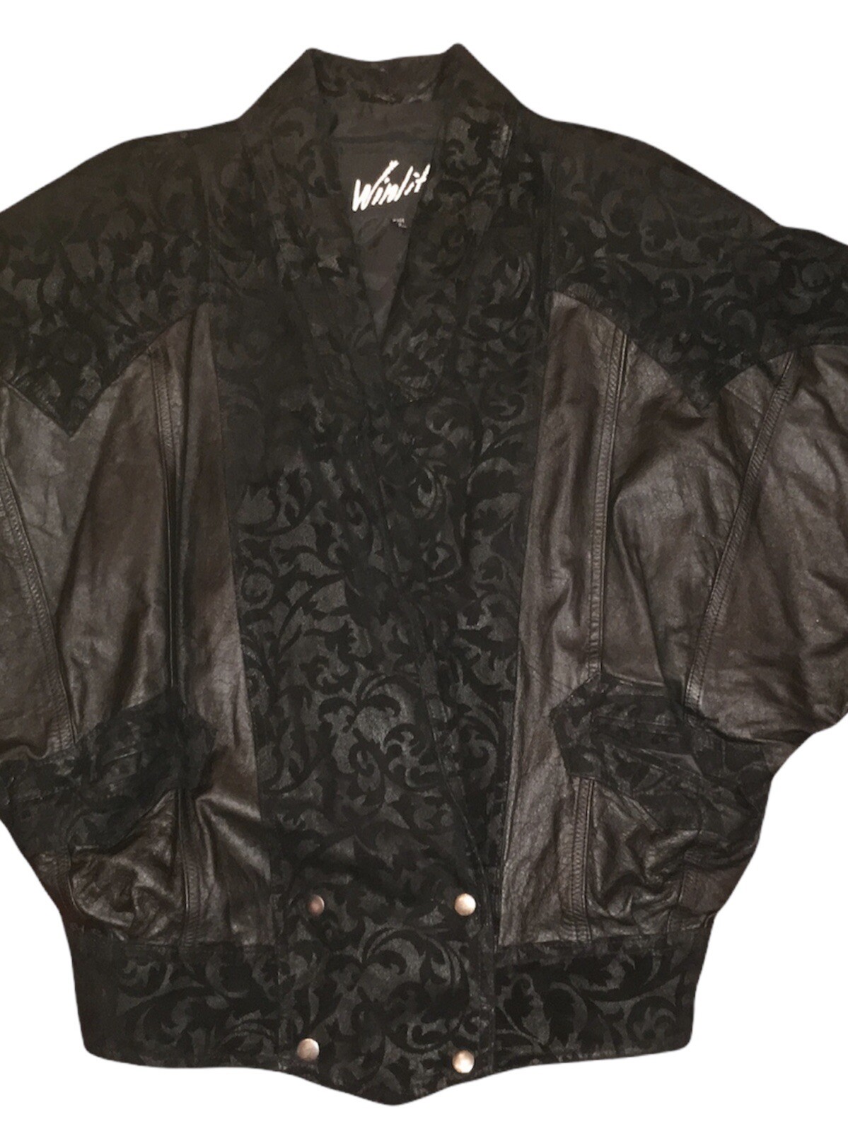 Vintage Black Winlit Lined Leather Jacket -M- 80’s 90’s