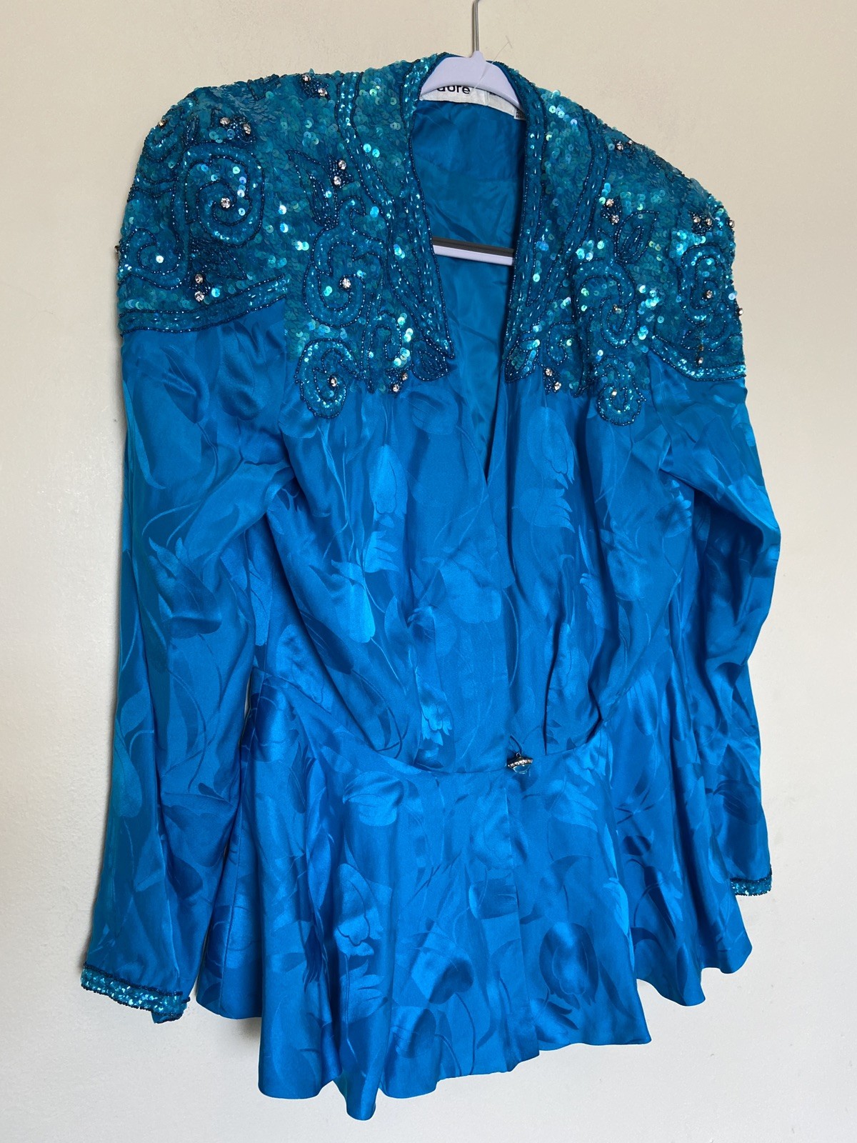 NWOT Vintage D’ore 100% Silk Sequin Beaded Paisley Embellished Jacket Sz 12