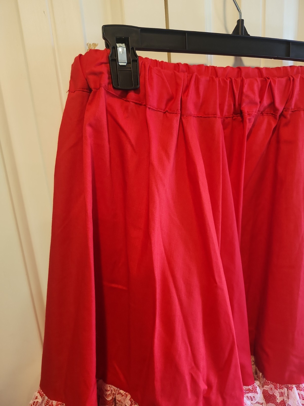 Partners Please! Malco Modes Square Dance Skirt Red White Lace Size Large READ