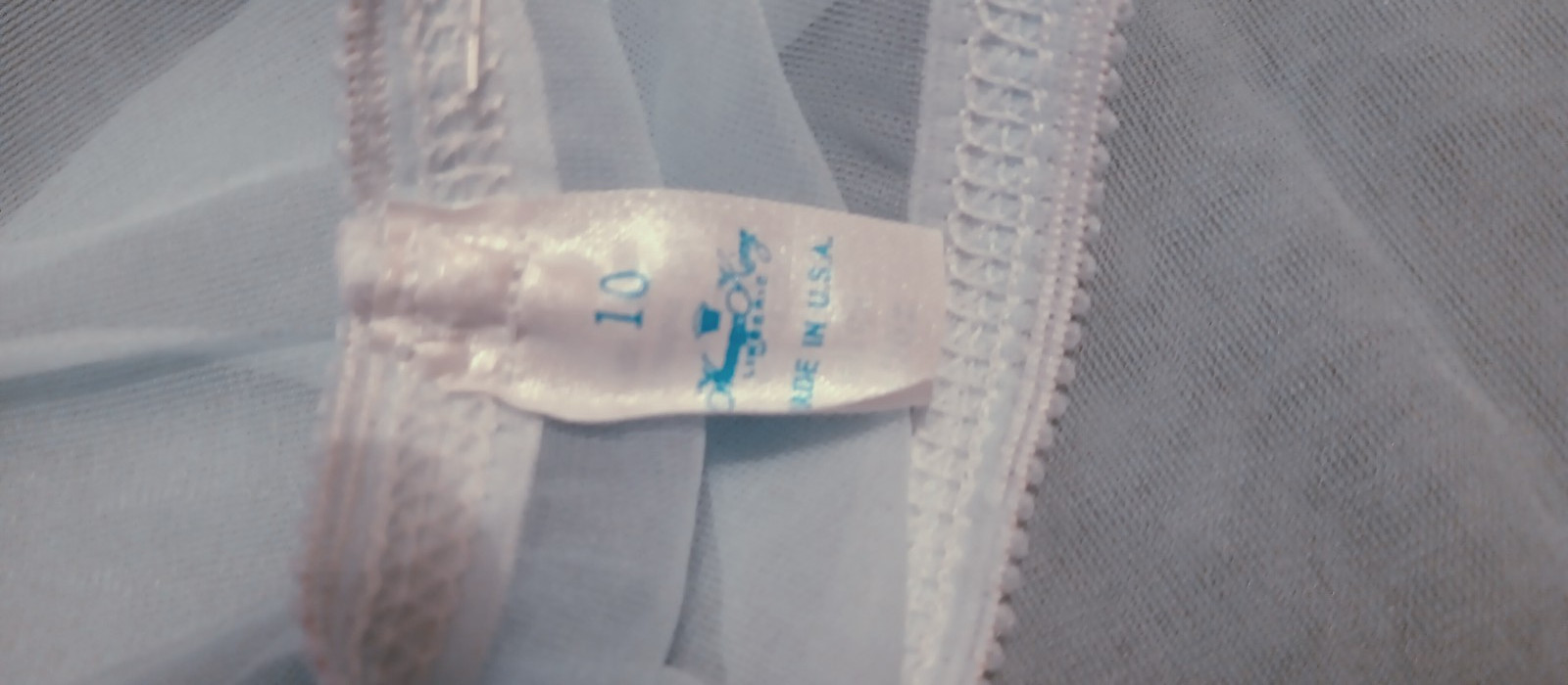 NANCY KING VINTAGE NYLON PANTY sz 10 LIGHT BLUE ANGEL SHEER #AU617