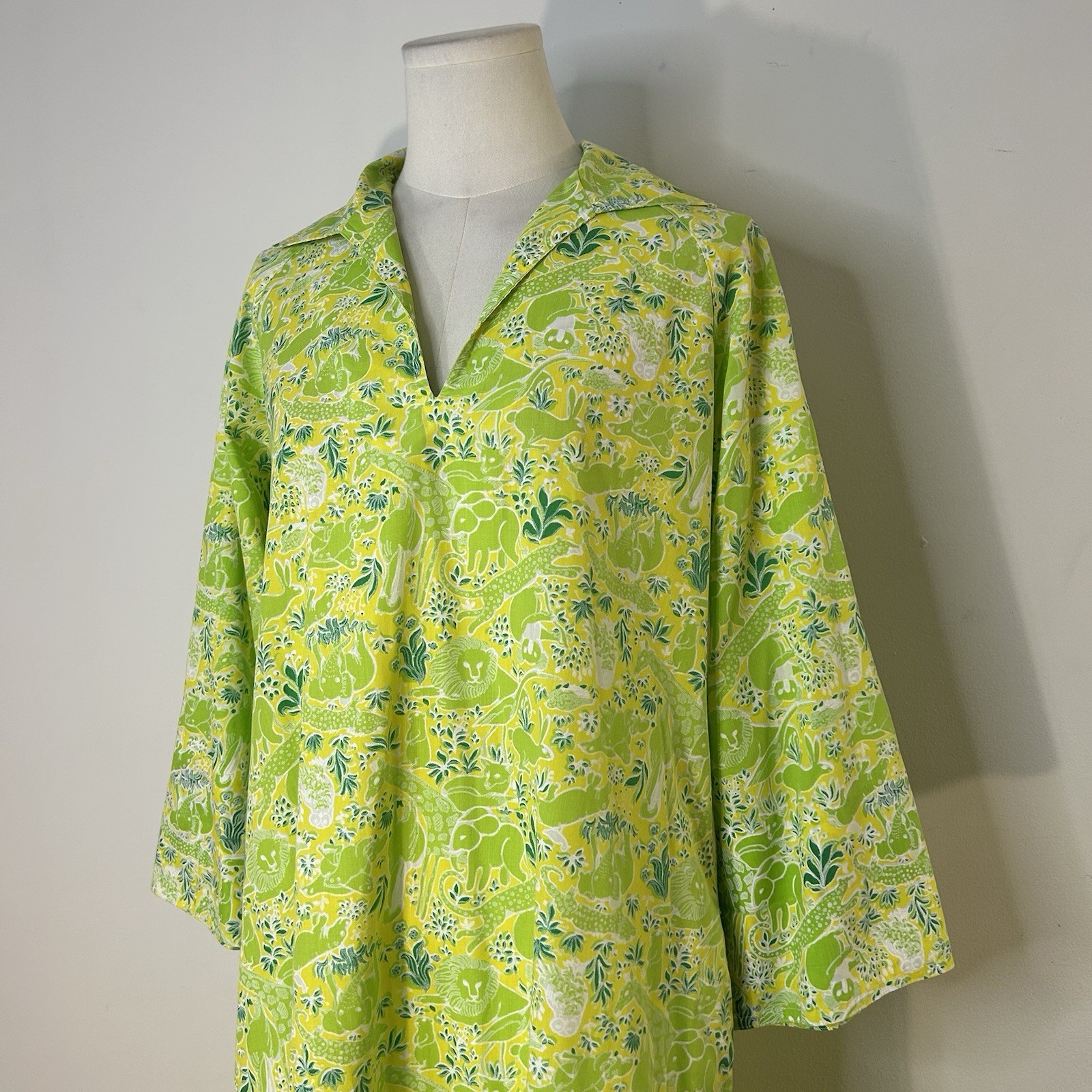 60s 70s Novelty Print Jungle Animal Dress Retro True Vintage 38 Inch Bust