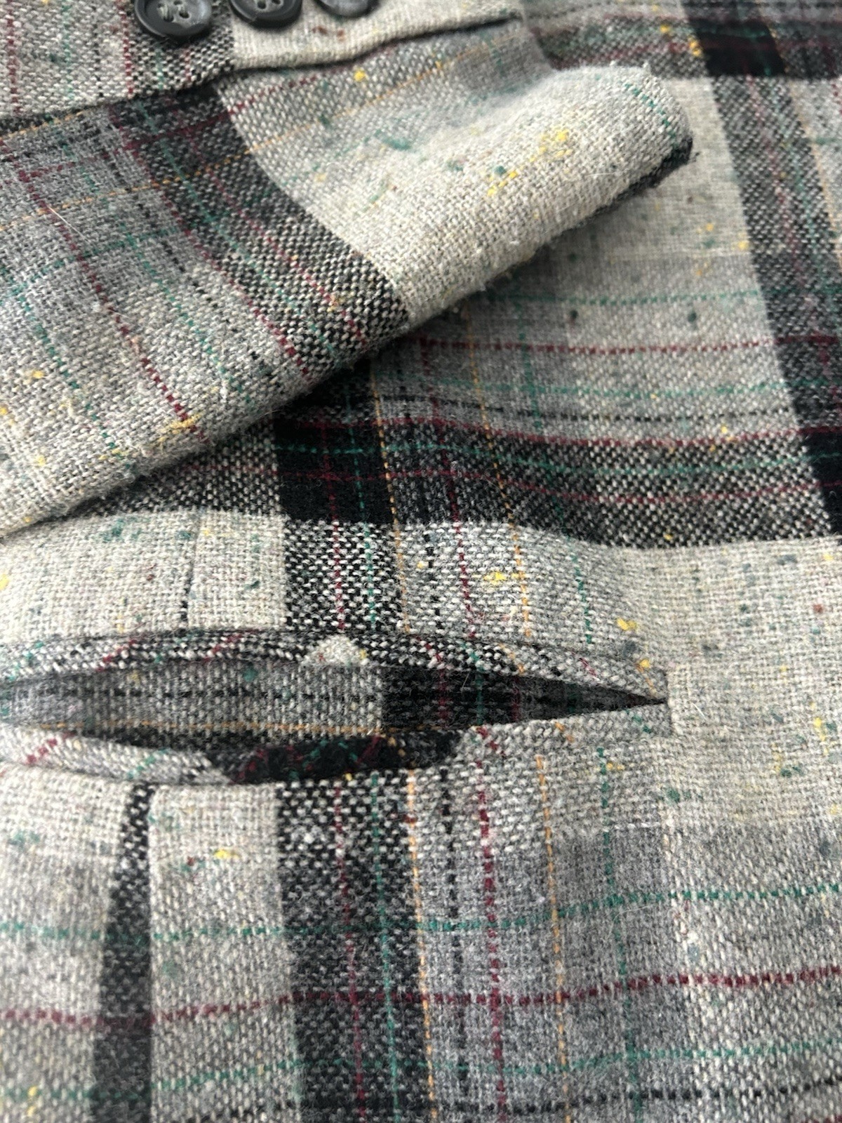 Haberdashery by Personal Tweed Plaid Blazer Vintage Jacket Silk Wool? Size 12