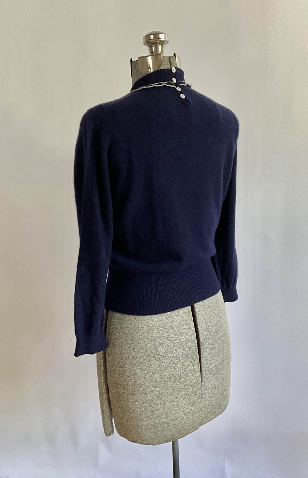 Vintage 1950’s Ballantyne Navy Cashmere Intarsia Sweater