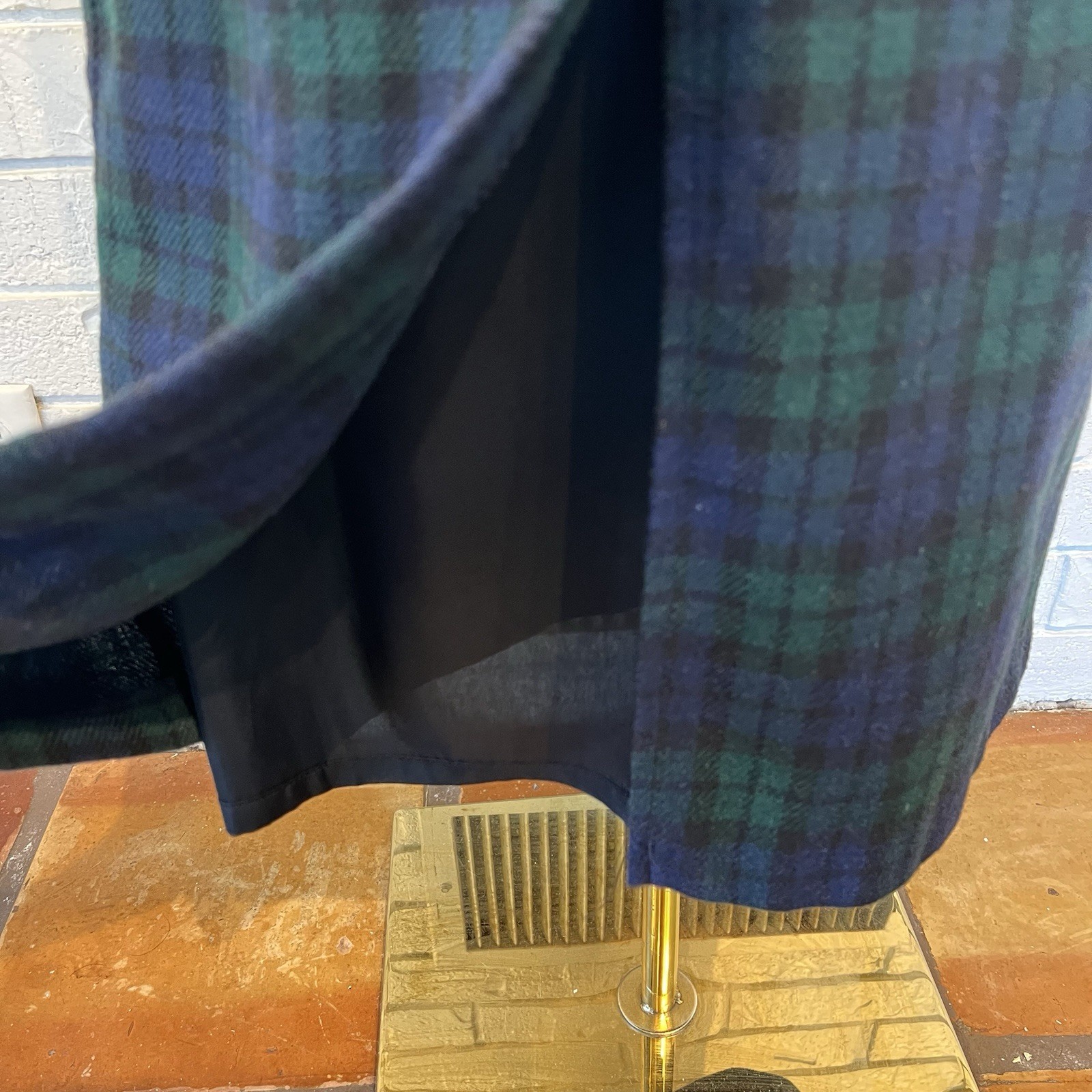 Vintage 90s Paul Harris Design Green Blue Tartan Plaid Skirt womens 6