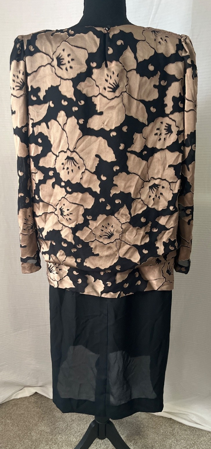 Vintage Dress by Lady Carol of New York size 16 Bronze Floral