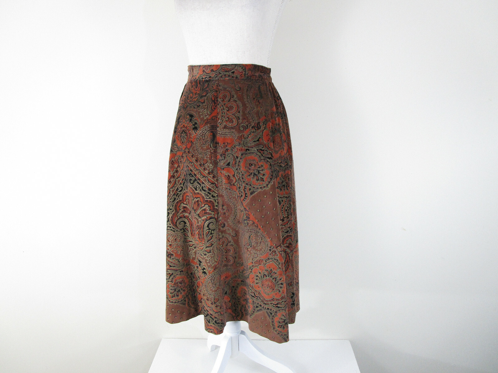 Vintage Marguerite Rubel San Francisco Velvet Jacquard Skirt Set Suit Size S