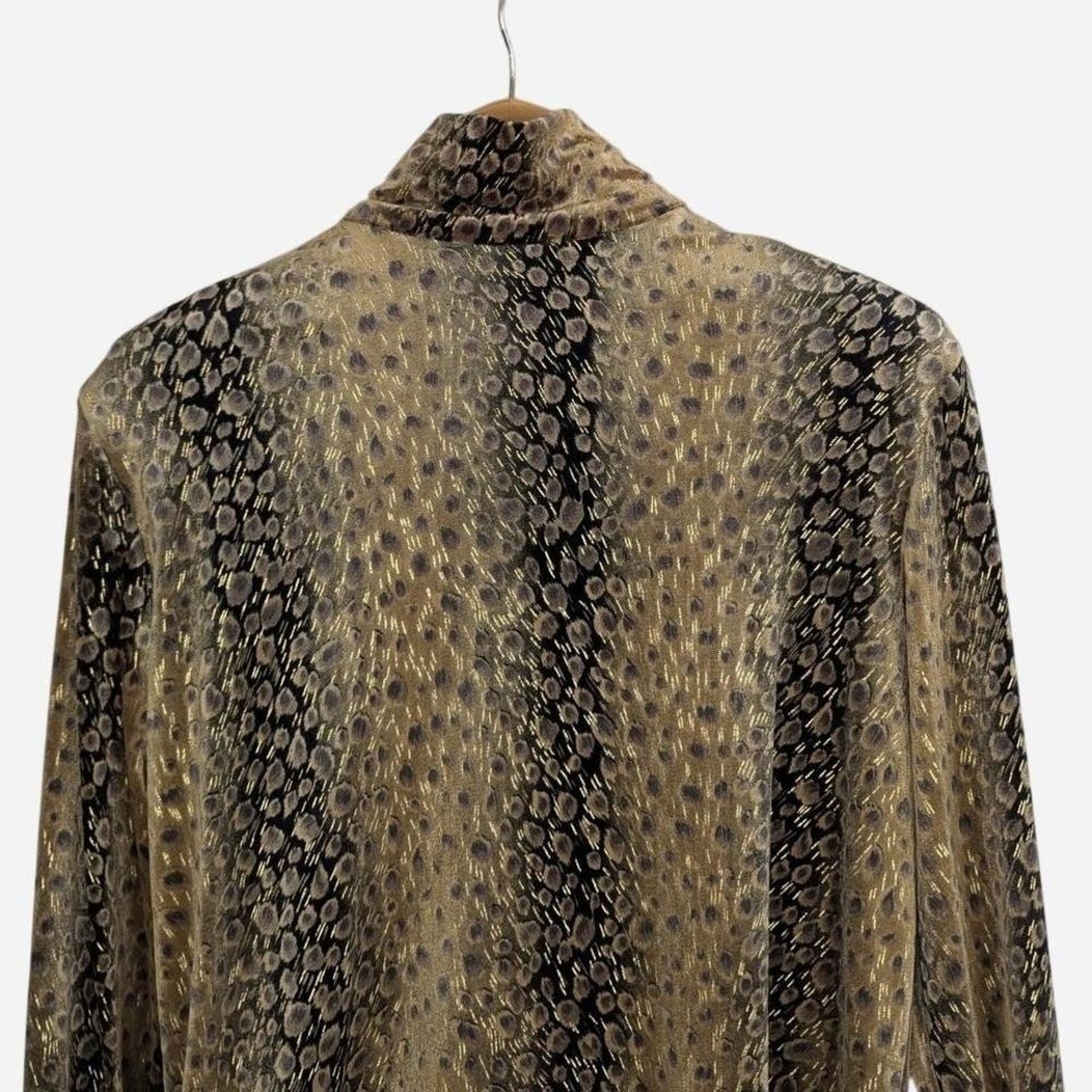 Vintage Silver Threads Ltd Animal Print Velvet Zip Jacket Petite Small