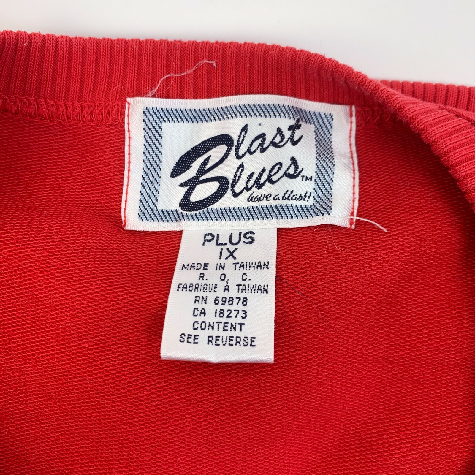 Vintage 90s Blast Blues Floral Red Sweatshirt Size 1X