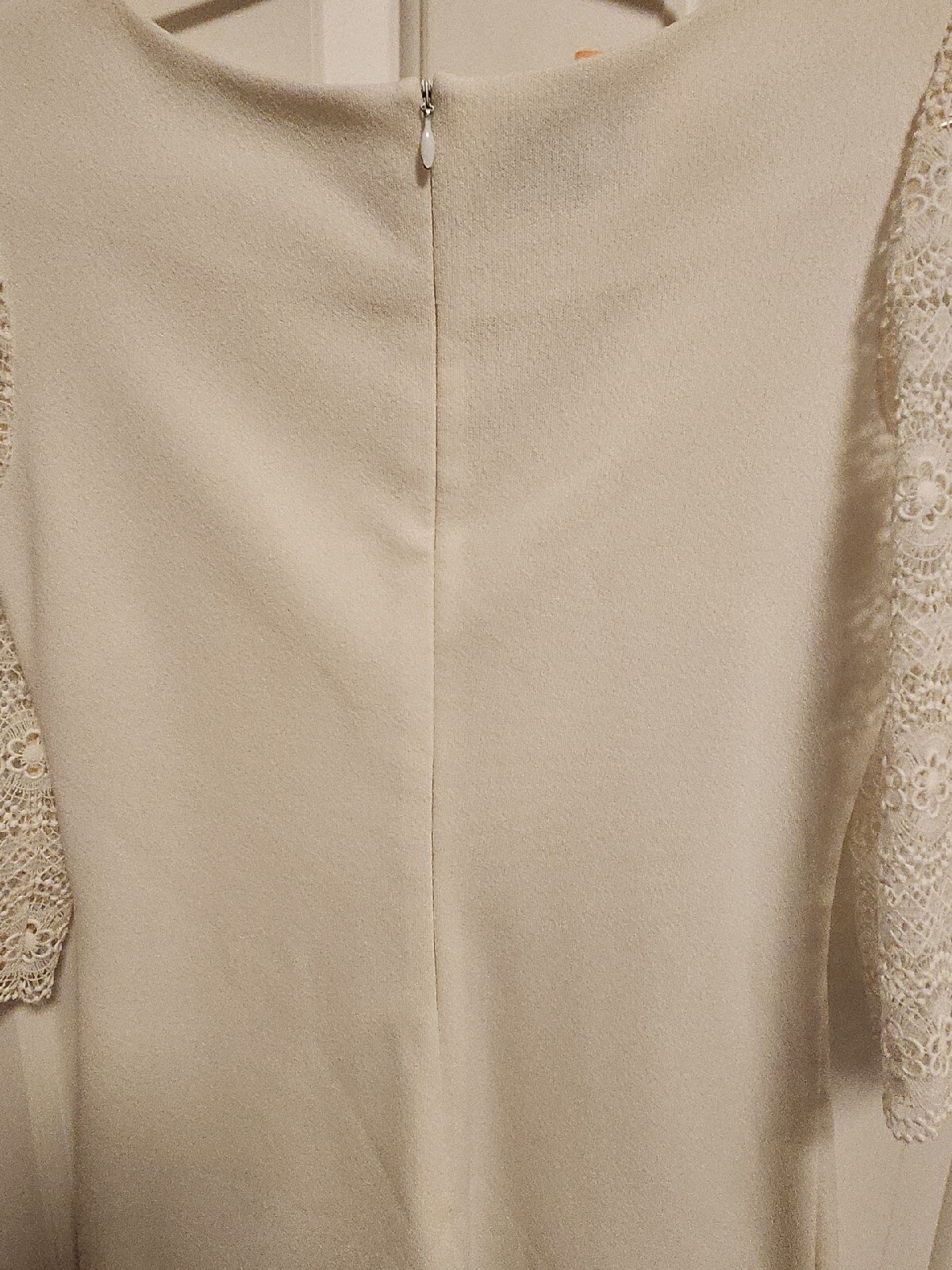 Vintage 1970’s Crown Collection by Carole King Dress ~ White with Lace Sleeves