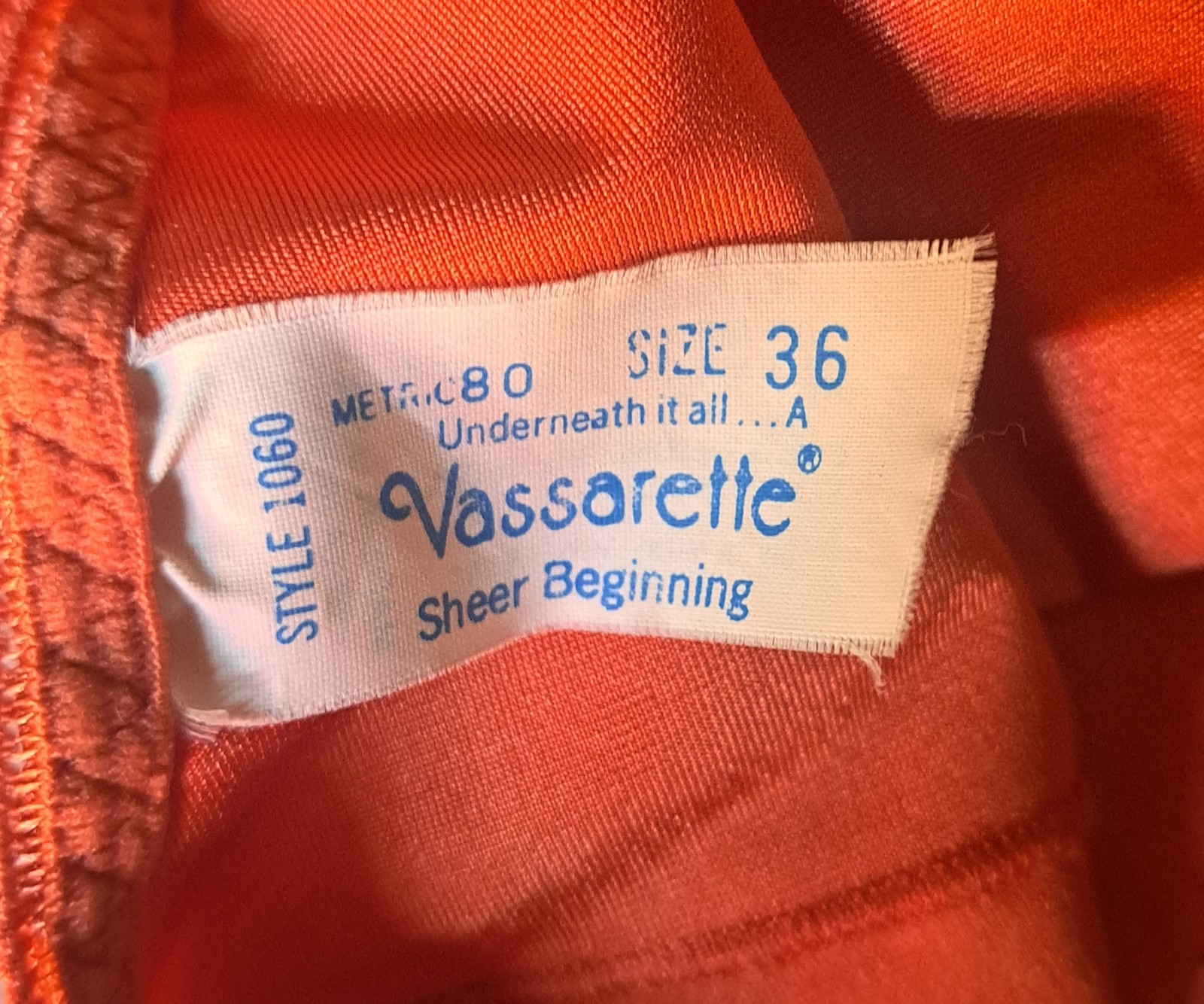 Vtg Vassarette Sheer Beginning Gown Dress 36 Coral Orange 70s Ballerinacore