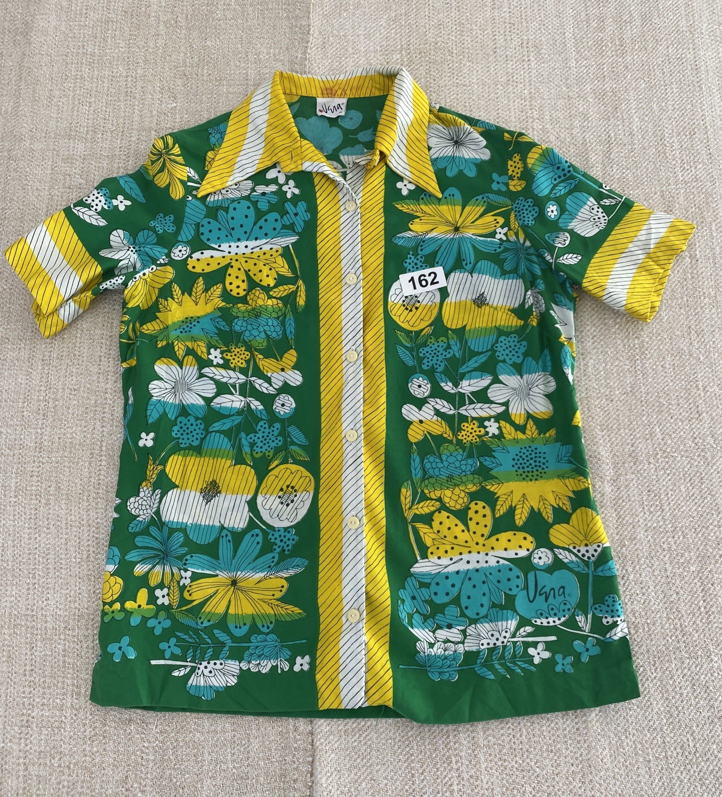 Vintage 60’s Vera Neumann Short Sleeve Cotton Blouse Sz 16