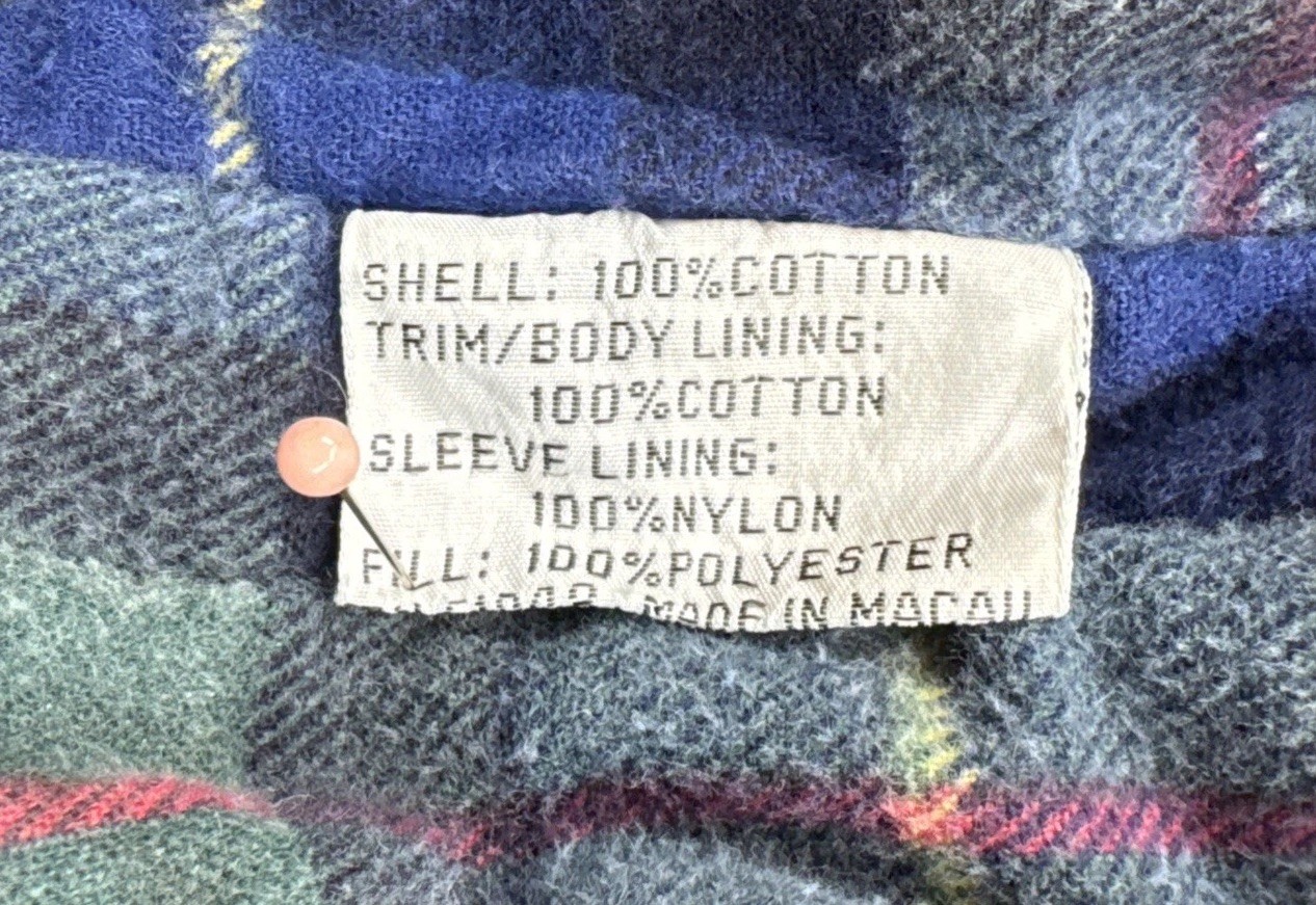 Vintage Jean Oversized Bomber Jacket with Tartan Plaid Lining Boyfriend