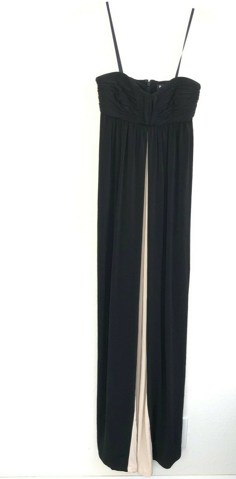 Vintage BCBG Paris Women’s Black Cream Goddess Gown Maxi Gown Dress 2 Wedding