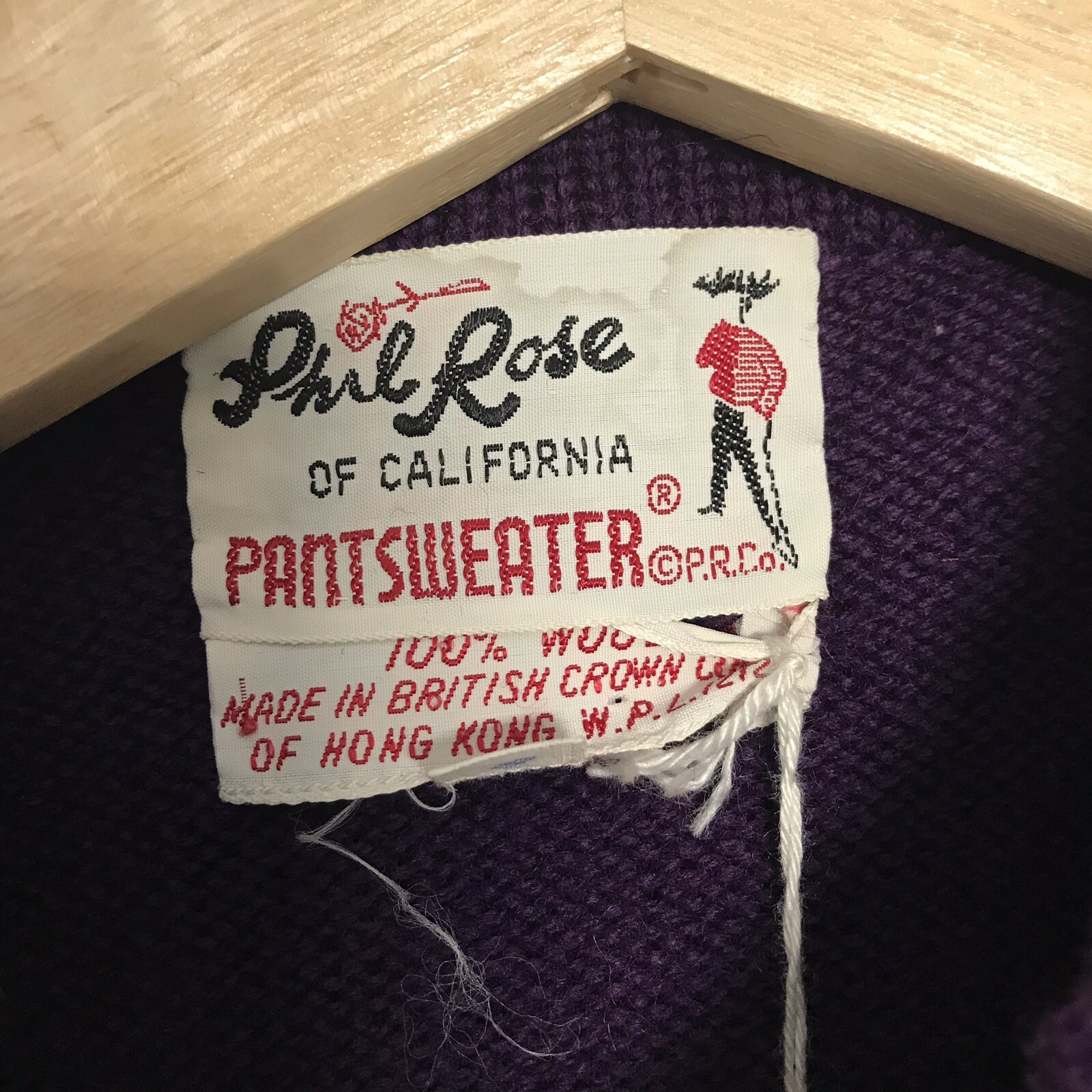 VTG Phil Rose California S Cardigan Pantsweater Wool Purple Grandmacore Cottage
