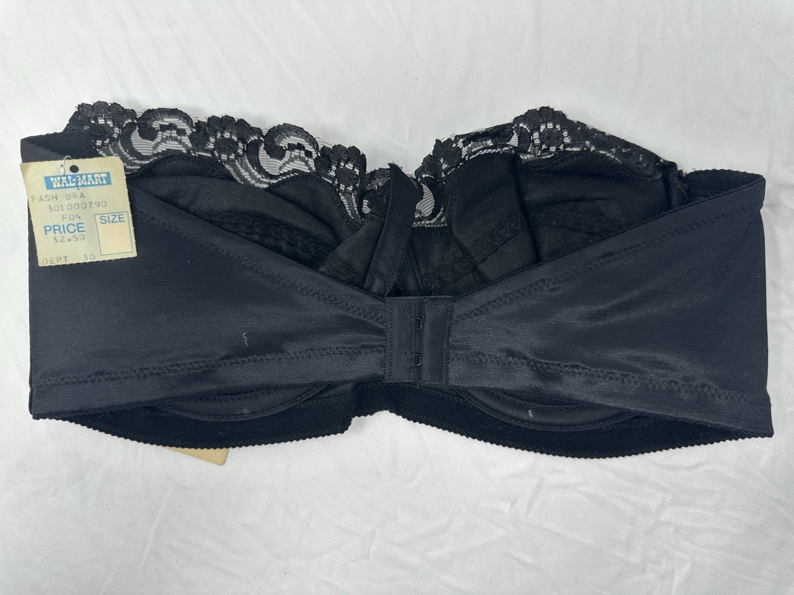 Vintage Strapless Underwire Bra Gelmart 36C ~ Black Lace Seamless NWT NOS #C150